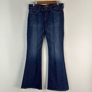 Lucky Brand Charlie Flare Darkwash Denim Jeans Womens 8 Chic Casual Cowgirl